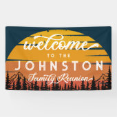 ヴィンテージファミリー素朴懇親会アウトドアキャンプウェルカム 横断幕 (横)