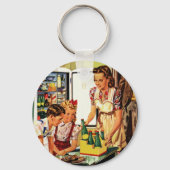 ヴィンテージファミリー、お母さん、お母さん、キッチンのおつまみ キーホルダー (正面)