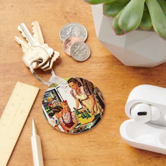 ヴィンテージファミリー、お母さん、お母さん、キッチンのおつまみ キーホルダー (デスク)