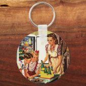 ヴィンテージファミリー、お母さん、お母さん、キッチンのおつまみ キーホルダー (正面)