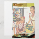 ヴィンテージファミリー、お母さん、お母さん、キッチンのおつまみ 便箋 (正面/裏面)