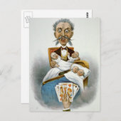 ヴィンテージファミリー、父(4連ベビー) ポストカード (正面/裏面)