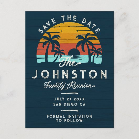 ヴィンテージファミリ懇親会保存ザデイトビーチパームズ ポストカード (正面)