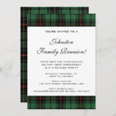 ヴィンテージファミリ懇親会、タータンチェックダビッドソンパターン 招待状 (正面/裏面)