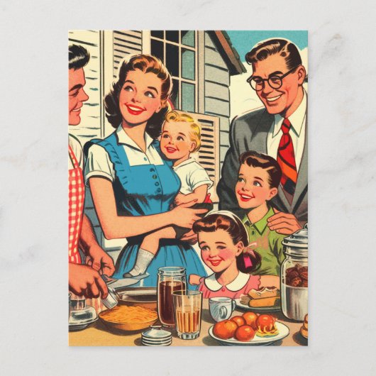 ヴィンテージファミリ漫画 ポストカード (正面)
