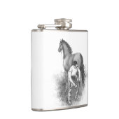 ヴィンテージファリアホースシューイング白黒アート フラスク (右)