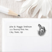 ヴィンテージファリアホースシューイング白黒アート ラベル (インサイチュ)