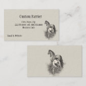 ヴィンテージファリアホースシューイング白黒アート 名刺 (正面/裏面)