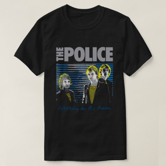 ヴィンテージファンのための警察のバンドロックギフト Tシャツ (デザイン正面)