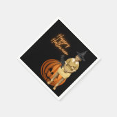 ヴィンテージファンキーガールウィッチハロウィーン スタンダードカクテルナプキン (角)