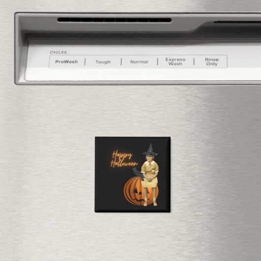 ヴィンテージファンキーガールウィッチハロウィーン マグネット (インサイチュ (食洗機))