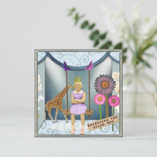 ヴィンテージファンキーキッド変更アートコラージフラットカード (スタンド正面)