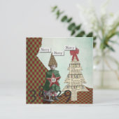 ヴィンテージファンキークリスマスコラージクリスマスカード シーズンカード (スタンド正面)