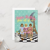 ヴィンテージファンキーグループ誕生日の挨拶 カード (正面/裏面インサイチュ)