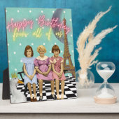 ヴィンテージファンキーグループ誕生日の挨拶 フォトプラーク (側面)