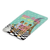 ヴィンテージファンキーグループ誕生日の挨拶 マグネット (左側)