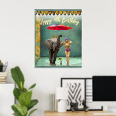 ヴィンテージファンキーパーティーガール40歳の誕生日 ポスター (ホームオフィス)