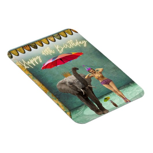 ヴィンテージファンキーパーティーガール40歳の誕生日 マグネット (右側)