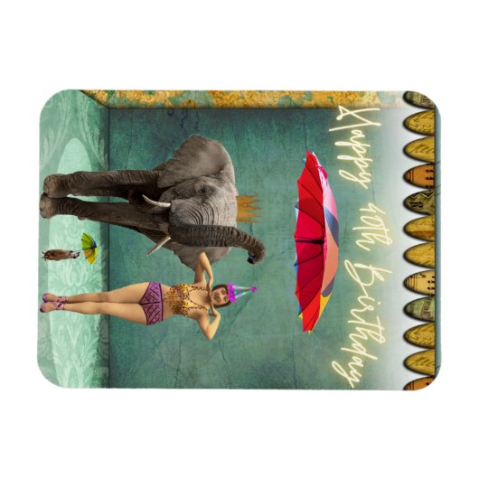 ヴィンテージファンキーパーティーガール40歳の誕生日 マグネット (横)