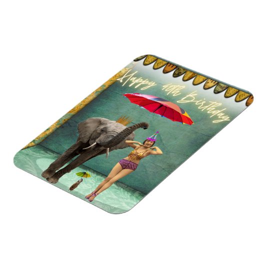 ヴィンテージファンキーパーティーガール40歳の誕生日 マグネット (左側)