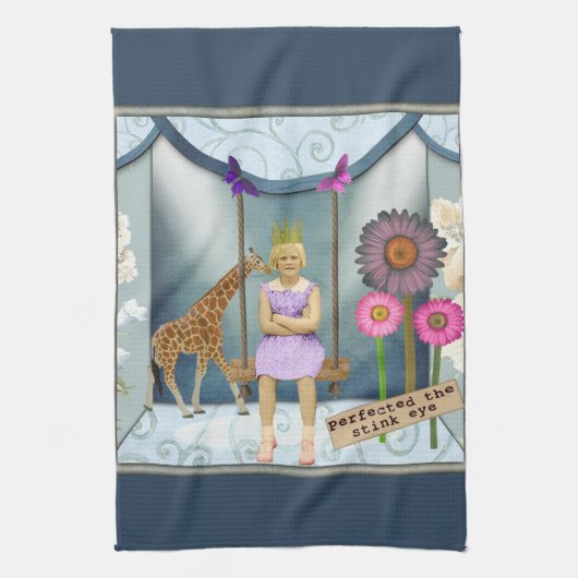 ヴィンテージファンキー子がアートコラージュを改変 キッチンタオル (縦)