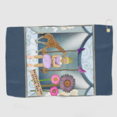 ヴィンテージファンキー子がアートコラージュを改変 ゴルフタオル (横)