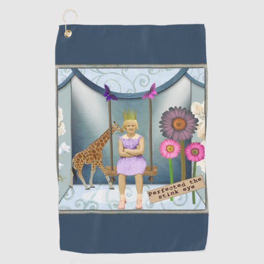 ヴィンテージファンキー子がアートコラージュを改変 ゴルフタオル (正面)