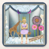 ヴィンテージファンキー子がアートコラージュを改変 スクエアペーパーコースター (正面)