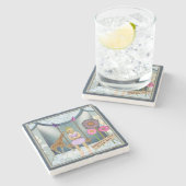 ヴィンテージファンキー子がアートコラージュを改変 ストーンコースター (横)