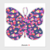 ヴィンテージファンキー花柄バタフライシール シール (シート)