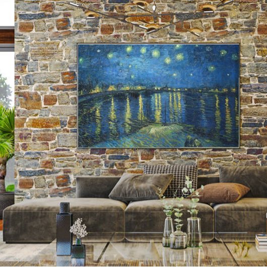 ヴィンテージファンゴッホスタリーナイトオーバーザローネ キャンバスプリント