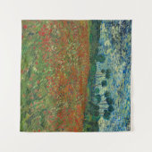 ヴィンテージファンゴッホフラワーズフィールドとポピー タペストリー (正面(横))