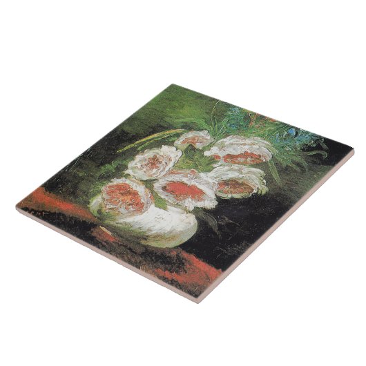 ヴィンテージファンゴッホ牡丹の花瓶 タイル (側面)