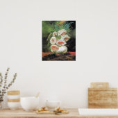 ヴィンテージファンゴッホ牡丹の花瓶 ポスター (キッチン)