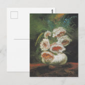 ヴィンテージファンゴッホ牡丹の花瓶 ポストカード (正面/裏面)
