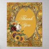 ヴィンテージファンシーひまわり枠ありがとう ポスター (正面)