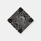ヴィンテージファンシーエレガントブロンズブラック結婚バロック スタンダードカクテルナプキン (角)