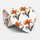ヴィンテージファンシーオレンジリリー開花、ガーデンフラワー ネクタイ (ロール)