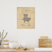 ヴィンテージファンシーストーブ特許 ポスター (キッチン)