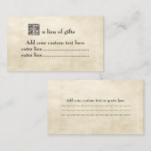 ヴィンテージファンシーストーリーブックフォントパーチメントの外観 エンクロージャーカード (正面/裏面)