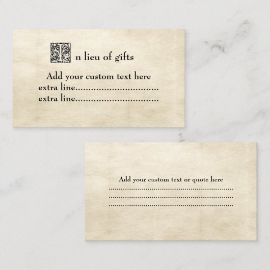 ヴィンテージファンシーストーリーブックフォントパーチメントの外観 エンクロージャーカード (正面/裏面)