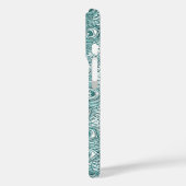 ヴィンテージファンシーティール（緑がかった色）孔雀の羽とモノグラム Case-Mate iPhoneケース (裏面 / 左)