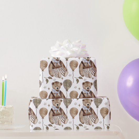 ヴィンテージファンシードレスベストライプのアー ラッピングペーパー (パーティーギフト)