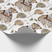 ヴィンテージファンシードレスベストライプのアー ラッピングペーパー (角)