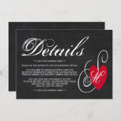 ヴィンテージファンシーハート – カルボ結婚ード詳細 エンクロージャーカード (正面/裏面)