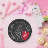 ヴィンテージファンシーハート – シャルボ結婚ード ペーパープレート (パーティー)