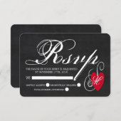 ヴィンテージファンシーハート – シャルボ結婚ード 出欠カード (正面/裏面)