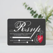 ヴィンテージファンシーハート – シャルボ結婚ード 出欠カード (スタンド正面)