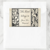 ヴィンテージファンシーパーチメントテールピース蔵書票 長方形シール (バッグ)