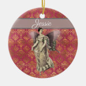 ヴィンテージファンシーフェアリーパーソナライズされた セラミックオーナメント (正面)